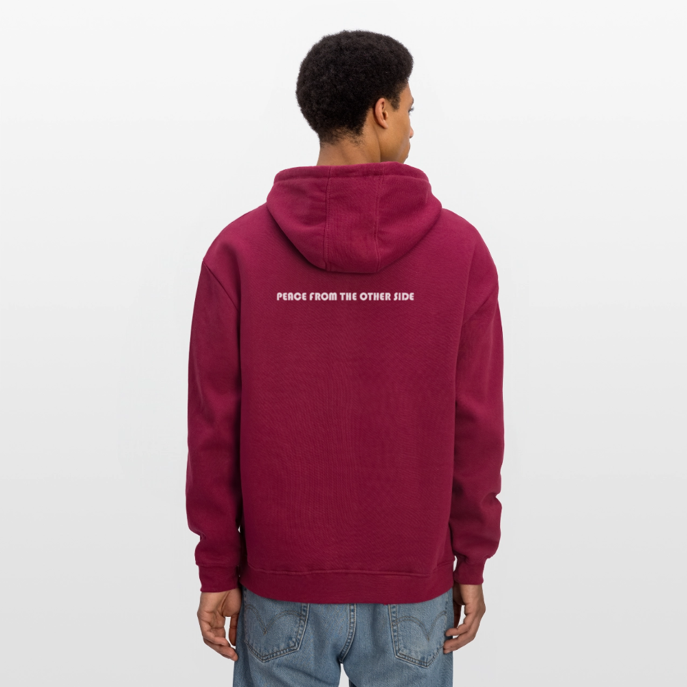 "Peace From The Other Side" (Oversized Unisex Hoodie) - burgundy