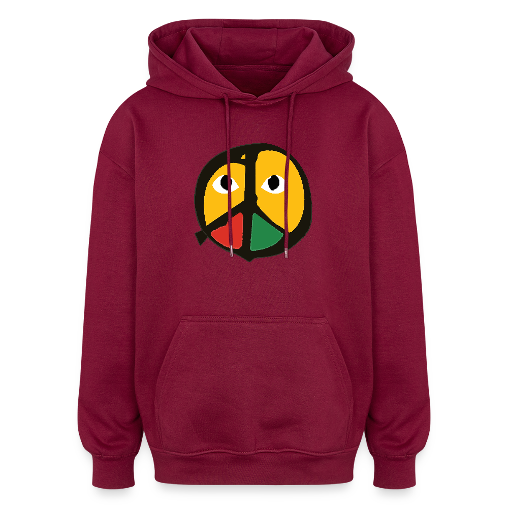 "Peace From The Other Side" (Oversized Unisex Hoodie) - burgundy