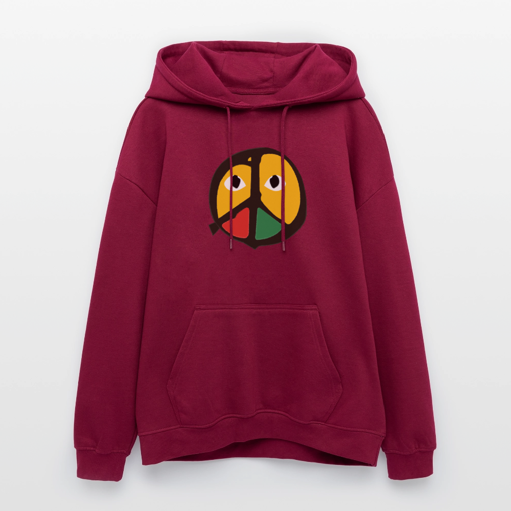 "Peace From The Other Side" (Oversized Unisex Hoodie) - burgundy